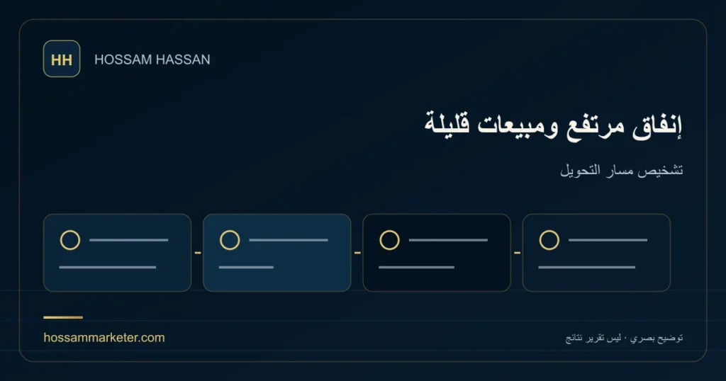 إنفاق مرتفع ومبيعات قليلة — تشخيص مسار التحويل