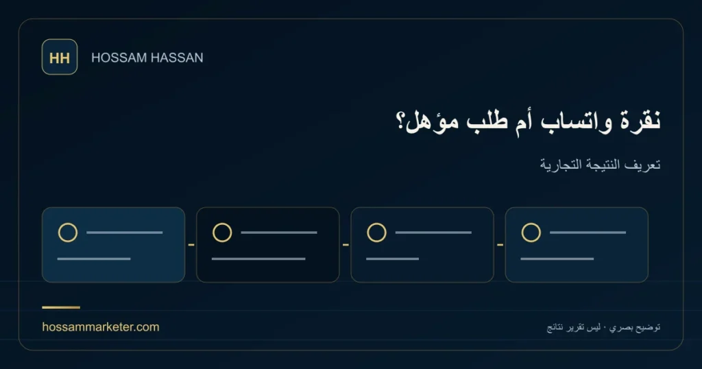 نقرة واتساب أم طلب مؤهل؟ — تعريف النتيجة التجارية